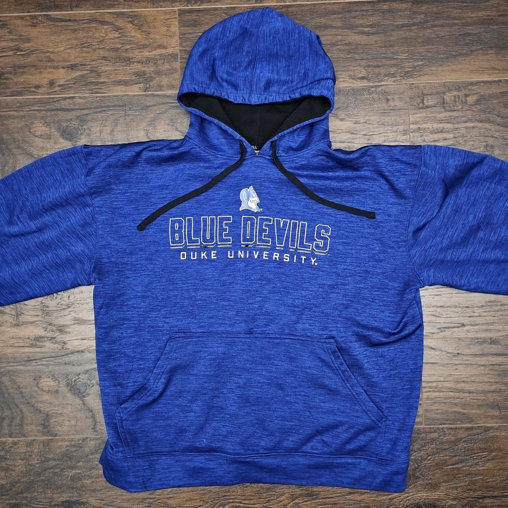 Duke Blue Devils Hoodie Mens XL ACC Russell Athletics Spellout Logo‎ NCAA